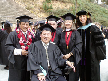 PHOTO:Dr. Zhang (center) at University in USA