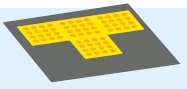 画像４：コントラストの一例、黄色の点字ブロック