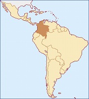 （写真）南米・コロンビアの位置図