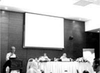 写真1:会議場でのプレゼンテーション