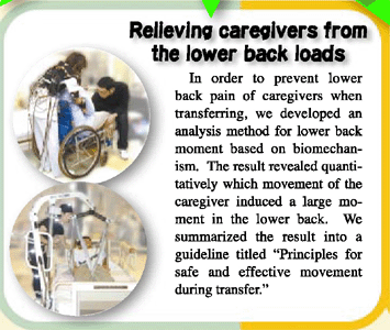 Relieving caregivers from the lower back loads