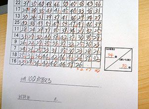 １００マス計算