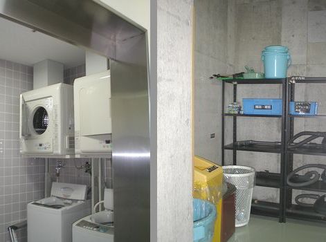 写真:洗濯室(左)と資源室(右)