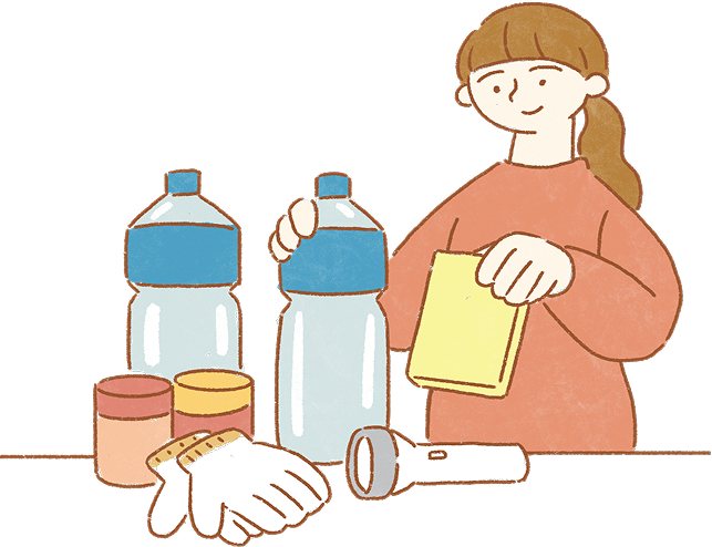 災害への備えを表すイラスト